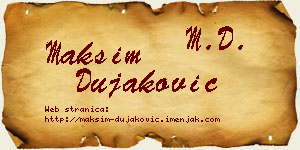 Maksim Dujaković vizit kartica